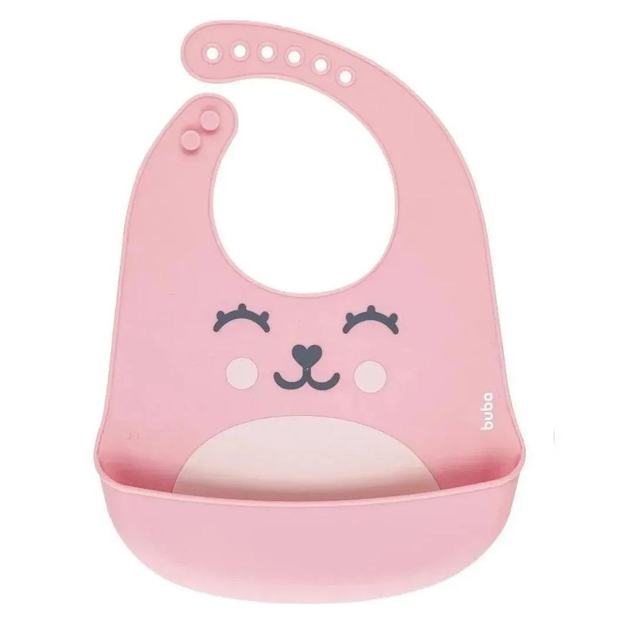 Buba Babador Silicone Pega Migalhas Gumy Rosa +3 Meses