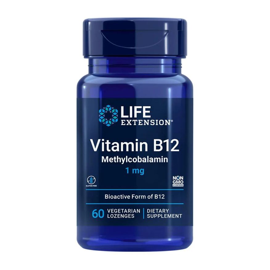 Life Extension Vitamina B12 Metilcobalamina 1mg 60 Pastilhas