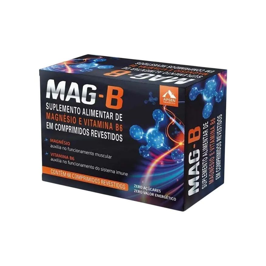 Apsen Mag B Magnésio + Vitamina B6 60 Comprimidos