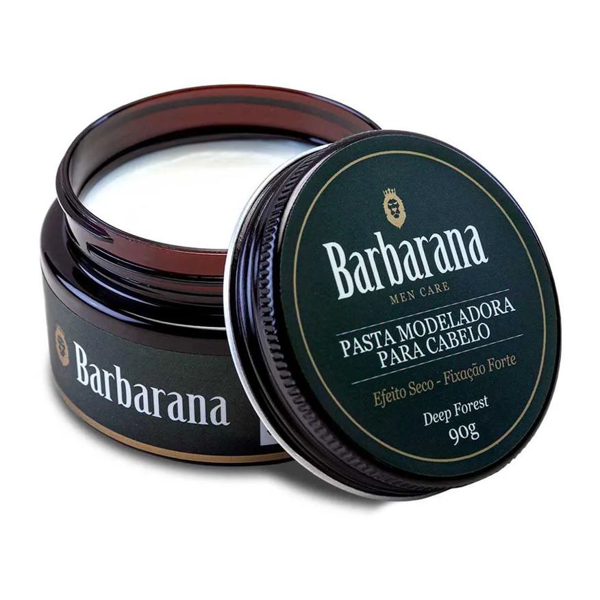 Barbarana Pasta Modeladora Efeito Seco - Fixação Forte Deep Forest 90g