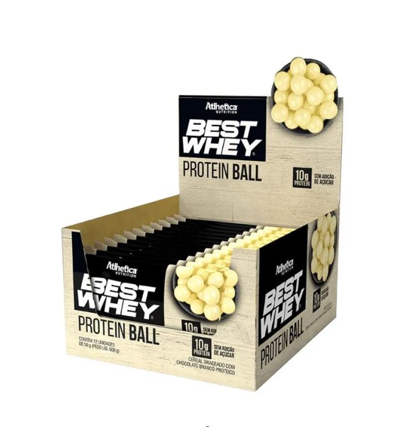 Atlhetica Nutrition Best Whey Protein Ball (Display 12 Unid De 50g) -Chocolate Branco
