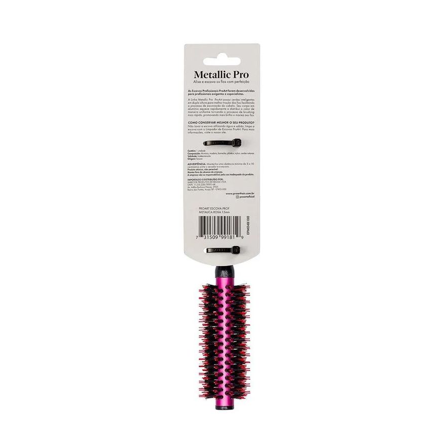 Proart Escova Pro Art Metalica Rosa 15Mm Epm04B