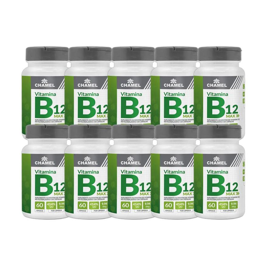 Chamel Kit 10X Max Vitamina B12 Metilcobalamina 60 Cápsulas