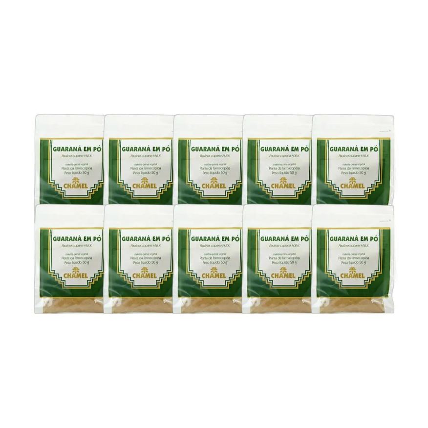 Chamel Kit 10X Pacote De Guarana Em Pó 50g