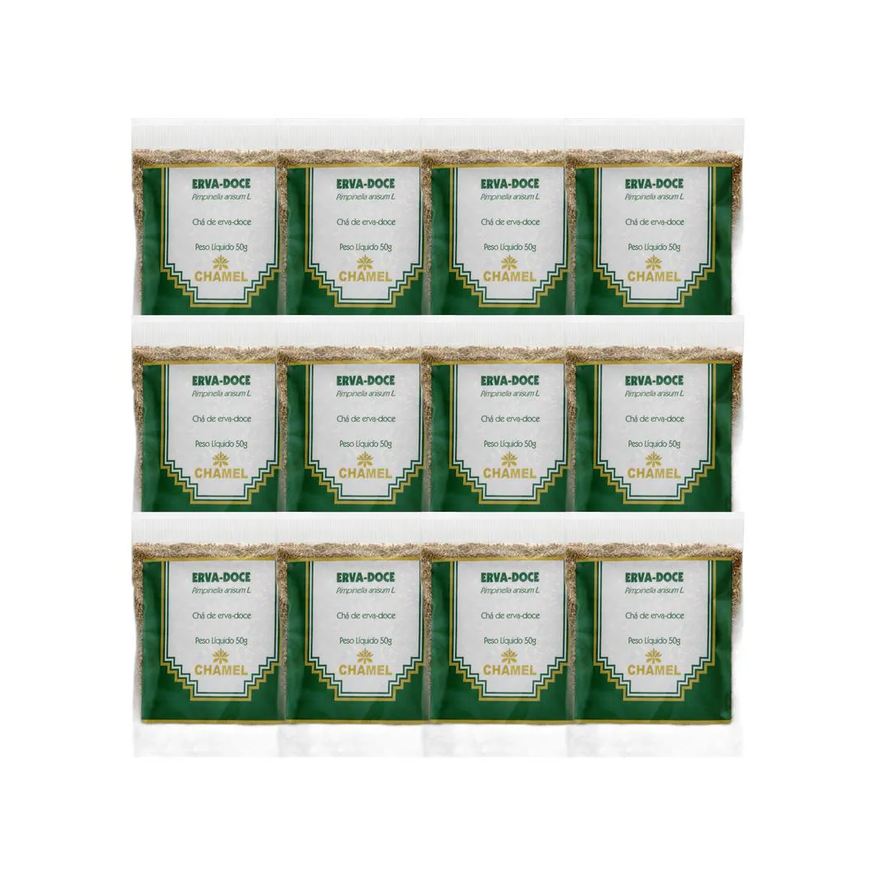 Chamel Kit 12X Chá Pacote Erva Doce 50g