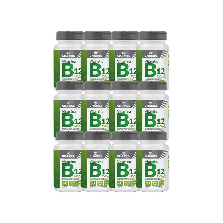 Chamel Kit 12X Max Vitamina B12 Metilcobalamina 60 Cápsulas