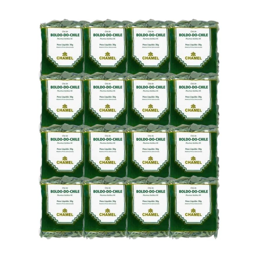 Chamel Kit 16X Chá Pacote Boldo Do Chile Folhas 30g