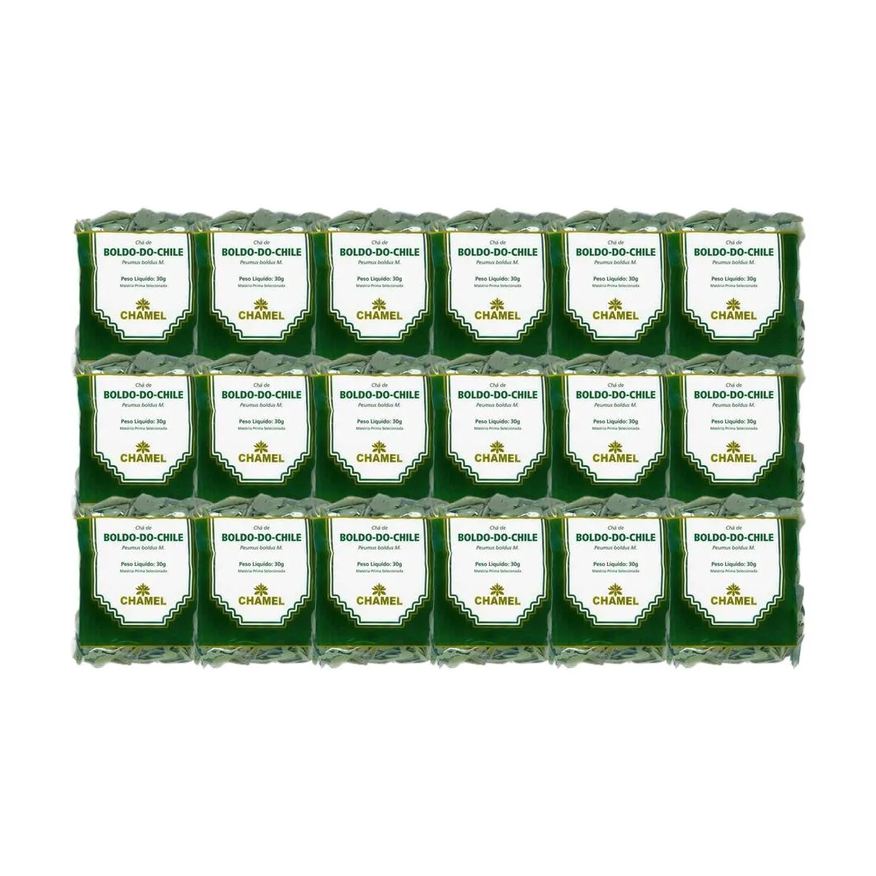 Chamel Kit 18X Chá Pacote Boldo Do Chile Folhas 30g