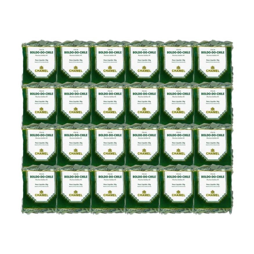 Chamel Kit 24X Chá Pacote Boldo Do Chile Folhas 30g