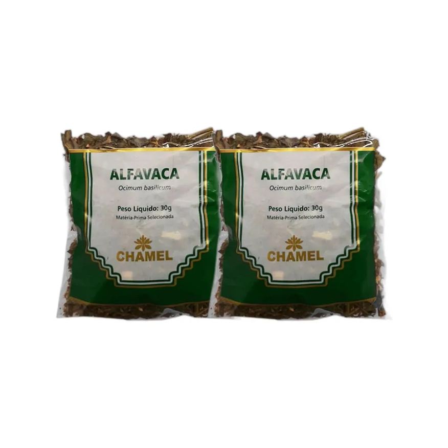 Chamel Kit 2X Chá Pacote Alfavaca Mista 30g