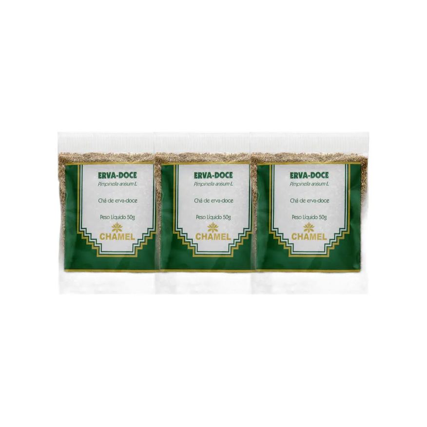 Chamel Kit 3X Chá Pacote Erva Doce 50g