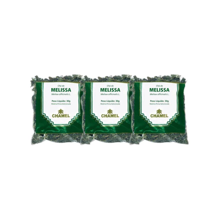 Chamel Kit 3X Chá Pacote Melissa Folhas 30g