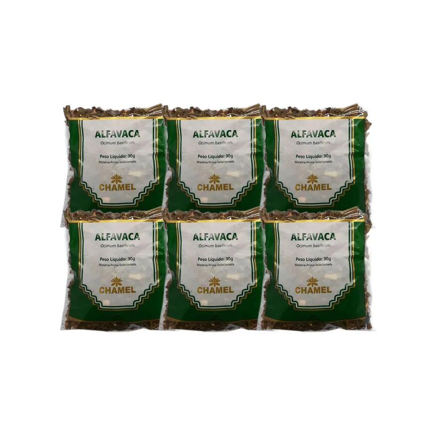 Chamel Kit 6X Chá Pacote Alfavaca Mista 30g