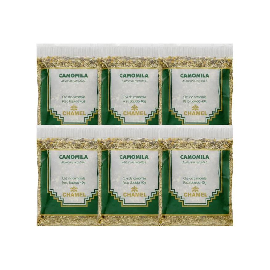 Chamel Kit 6X Chá Pacote Camomila Flores 40g