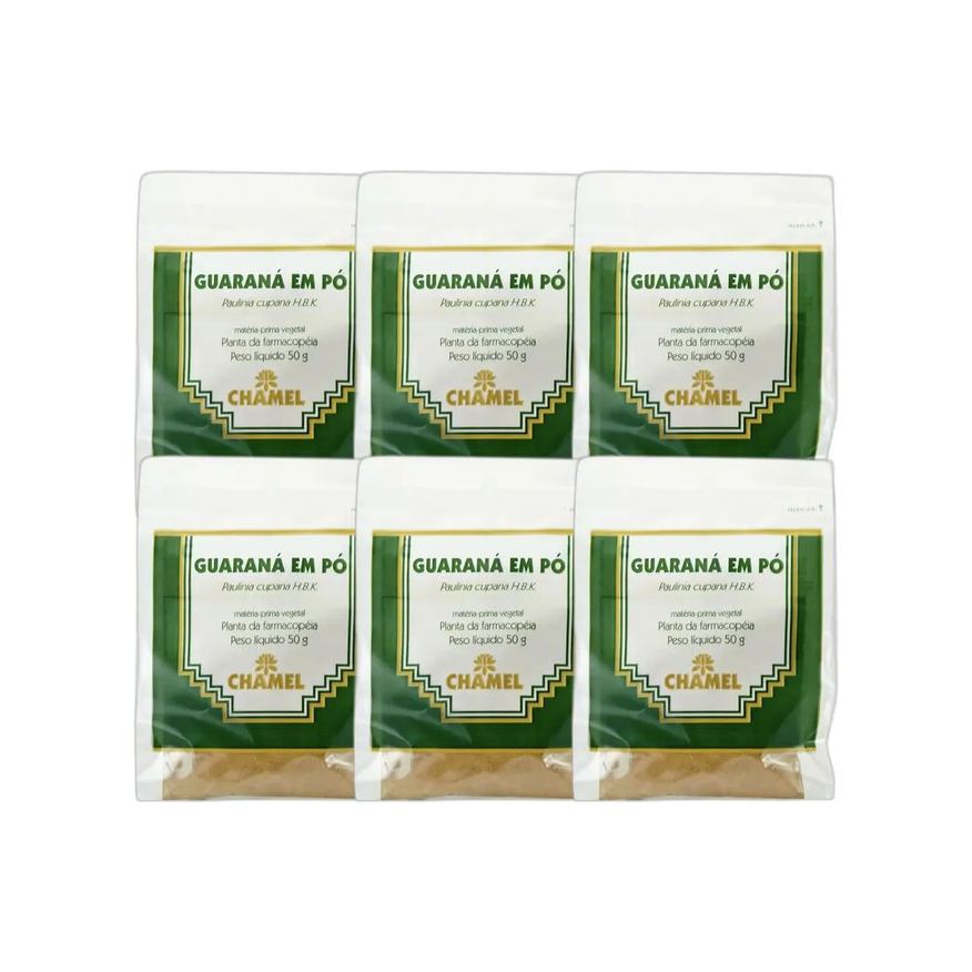 Chamel Kit 6X Pacote De Guarana Em Pó 50g