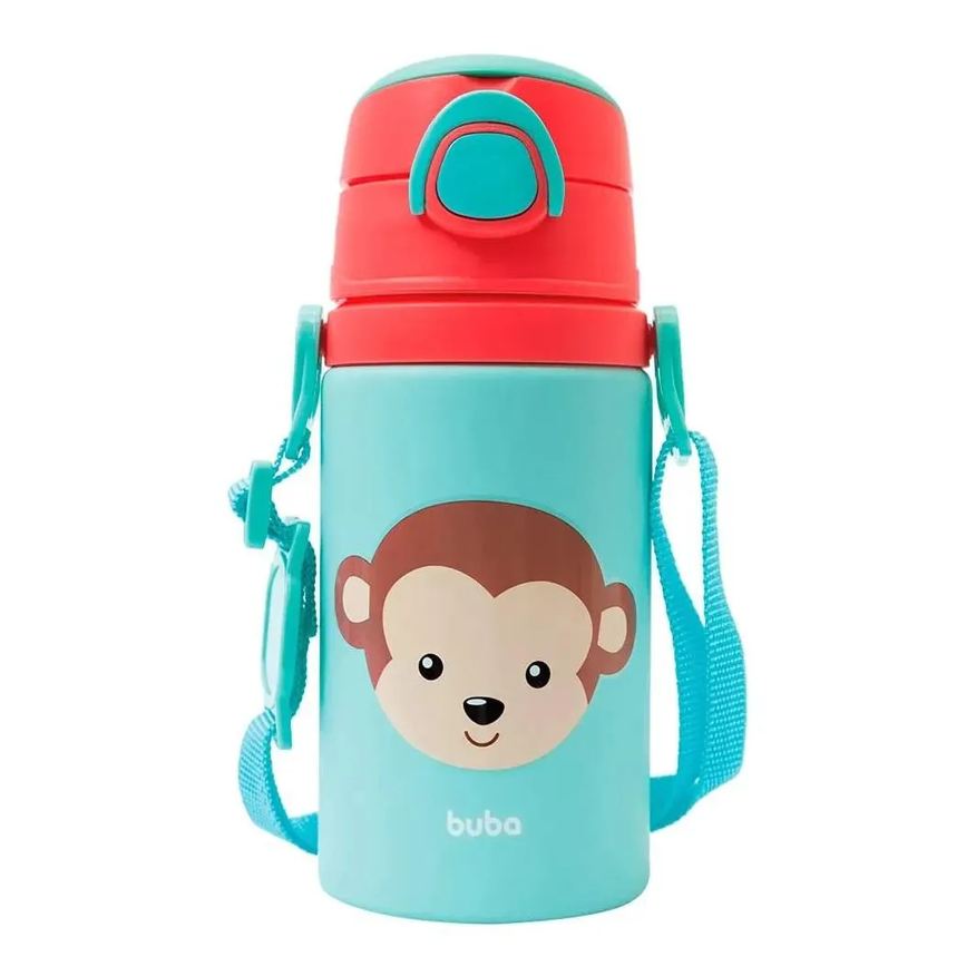 Buba Garrafinha Alumínio E Canudo Macaco 450ml