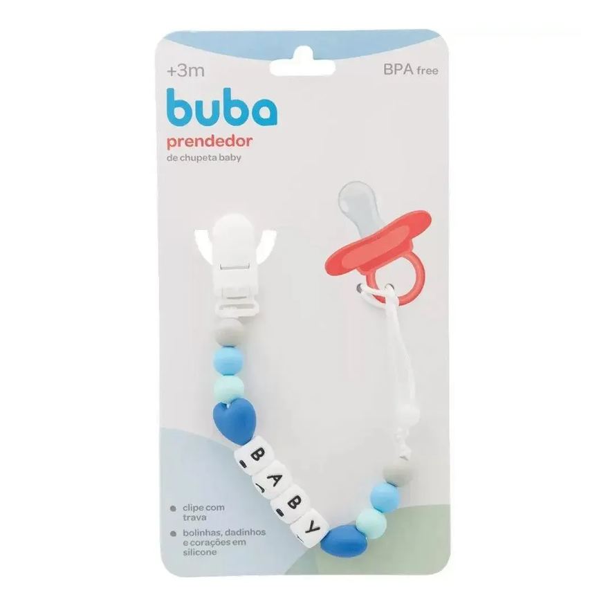 Buba Prendedor De Chupetas Baby Azul