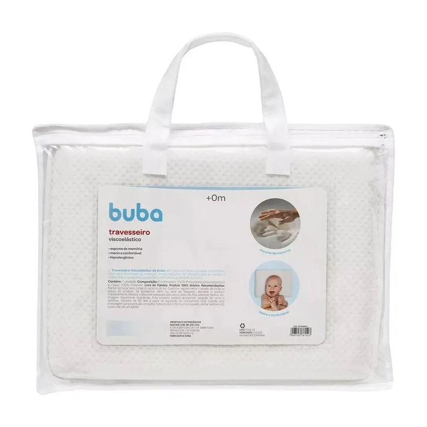 Buba Travesseiro Viscoelástico Para Bebês Branco +0M