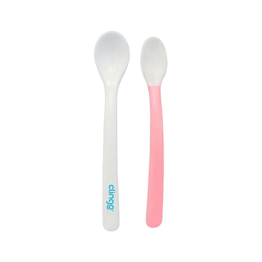 Clingo Colheres Infantis 2 Pontas Rosa C/2