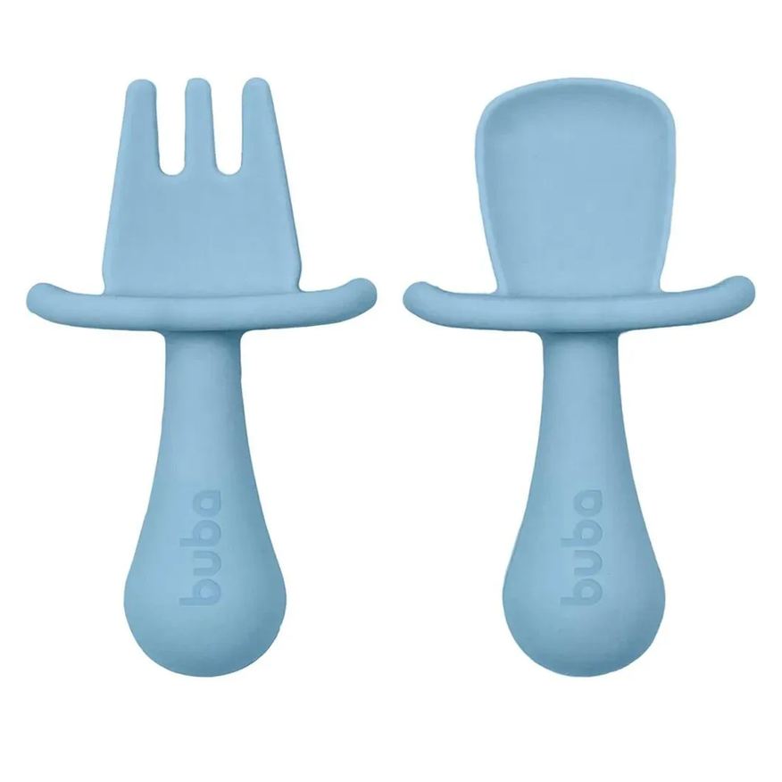 Buba Kit Talheres Silicone Azul +6M
