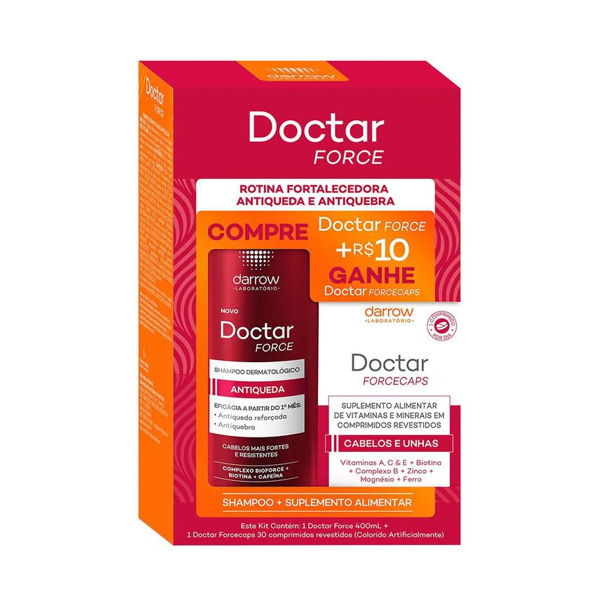 Darrow Kit Doctar Force Shampoo 400ml + Polivitamínico ForceCaps 30 cápsulas