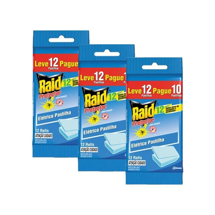 Refil Kit 36 Pastilhas Repelente Raid Elétrico