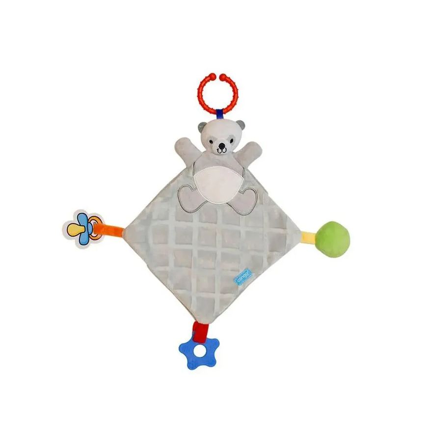 Clingo Naninha com Mordedor e Prendedor Panda Cinza