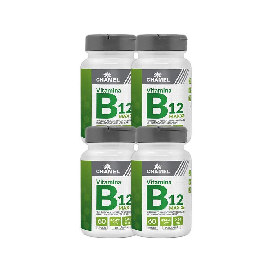 Chamel Kit 4X Max Vitamina B12 Metilcobalamina 60 Cápsulas