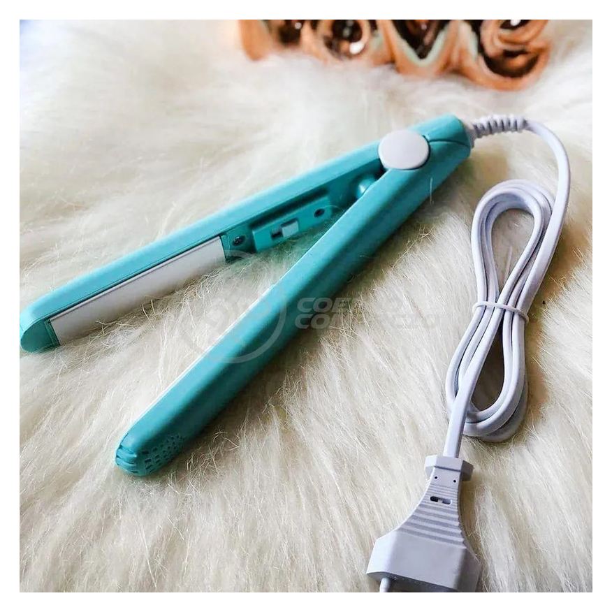 Chapinha Mini Prancha Portátil 17Cm Bivolt Profissional Azul