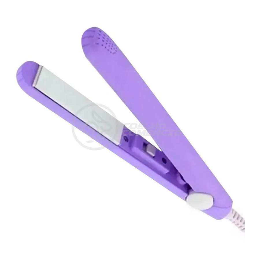 Aquilae Mini Chapinha Prancha Portátil Bolsa para Cabelo 17Cm - Roxo Bivolt