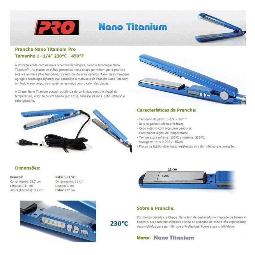 Smart Tech Prancha Chapinha Profissional Titânio Nº12 Bivolt