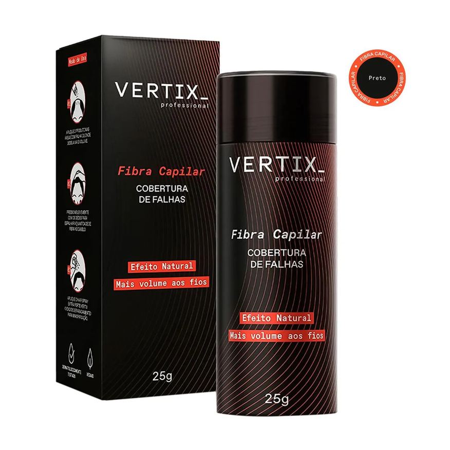 Professional Vertix Fibra Capilar Preto 25g