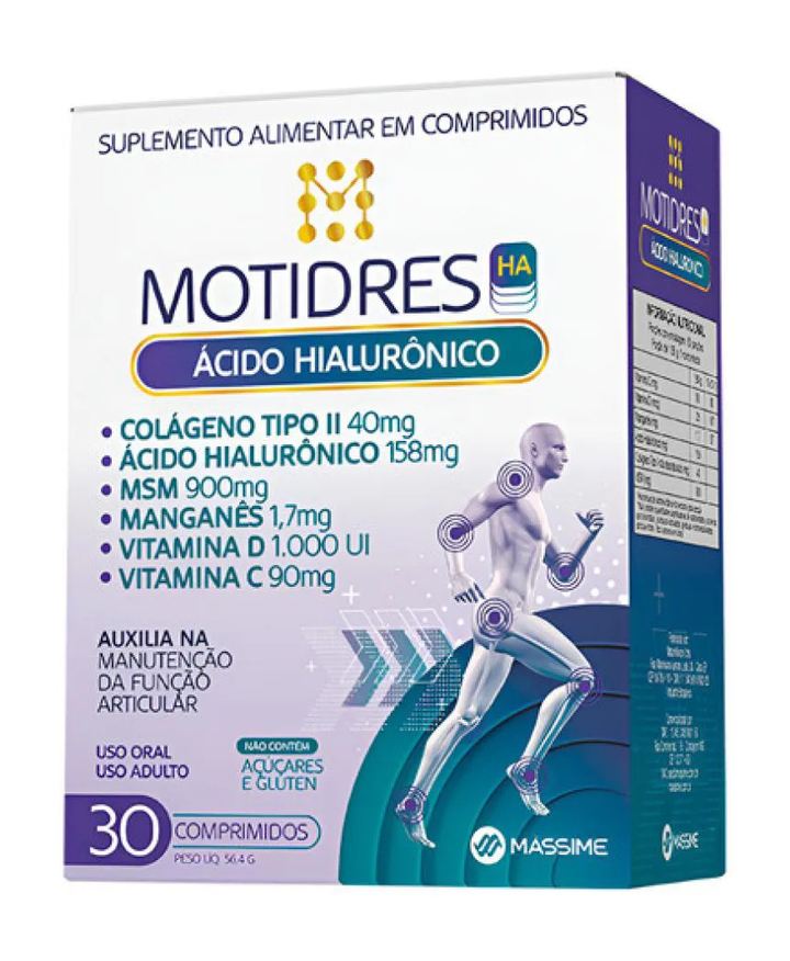 Massime Motidres Msm, Colágeno Tipo 2, Ácido Hialurônico 30cpr