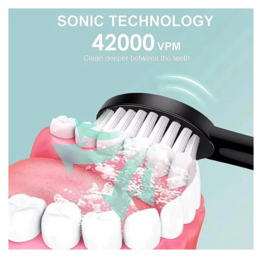 de Escova Dentes Elétrica Ipx7 com Cabeça Substituivel Inteligente Ultrassônico à Prova D'água