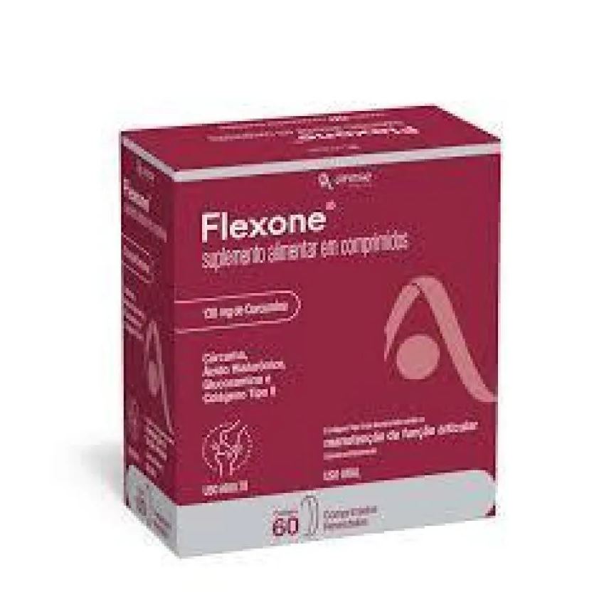 Arese Flexone 60 Cápsulas | Colágeno Tipo Ii + Curcumina + Glucosamina + Ácido Hialurônico | Leve 60