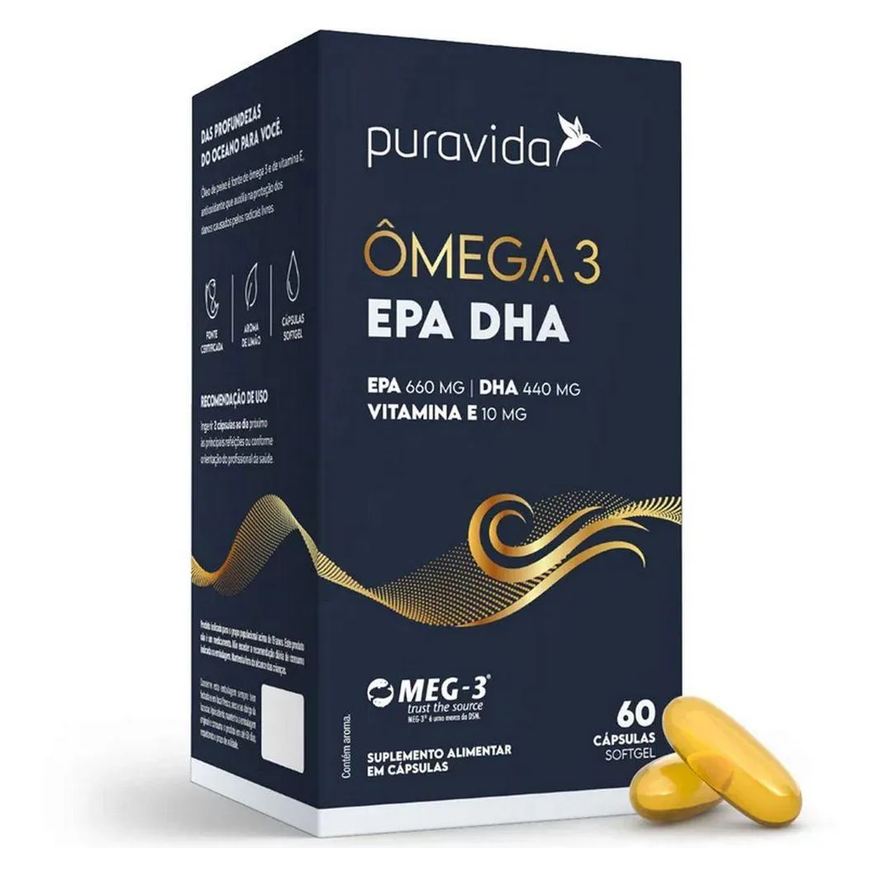 Puravida Omega 3 Epa Dha + Vitamina e (60 Capsulas) - Pura Vida