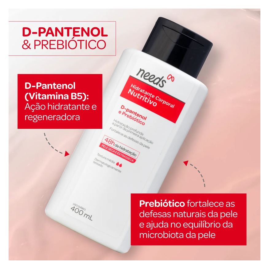 Needs Hidratante Corporal Nutritivo D-Pantenol e Prebiótico 400ml