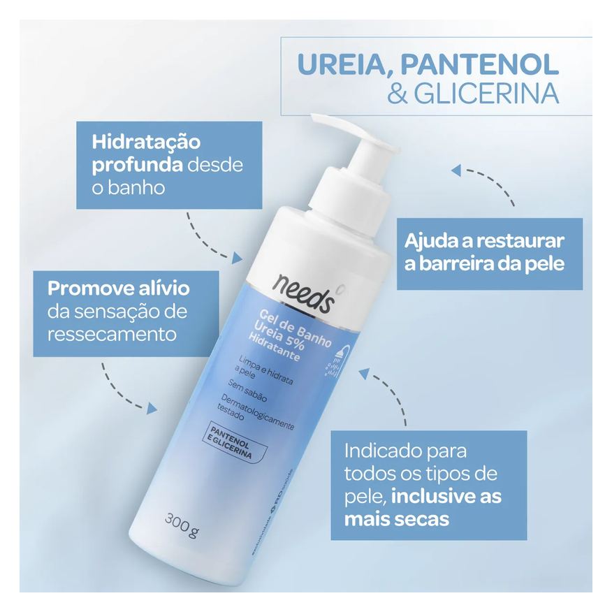 Needs Gel de Banho Hidratante Ureia 5% 300g