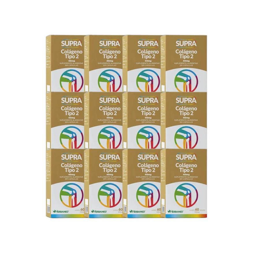 Herbamed Kit 12X Vitamina Supra Colágeno Tipo Ii 40mg 60 Cápsulas