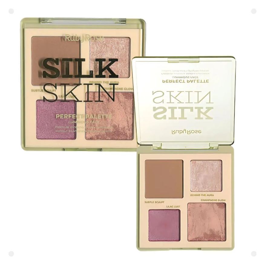 Ruby Rose Paleta de Contorno, Blush e Iluminador Silk Skin Perfect Palette Luminous Face