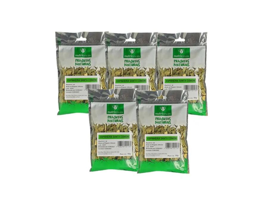 Nutriervas Kit 05Un Chá Nutri Ervas Espinheira Santa Maytenus 50g