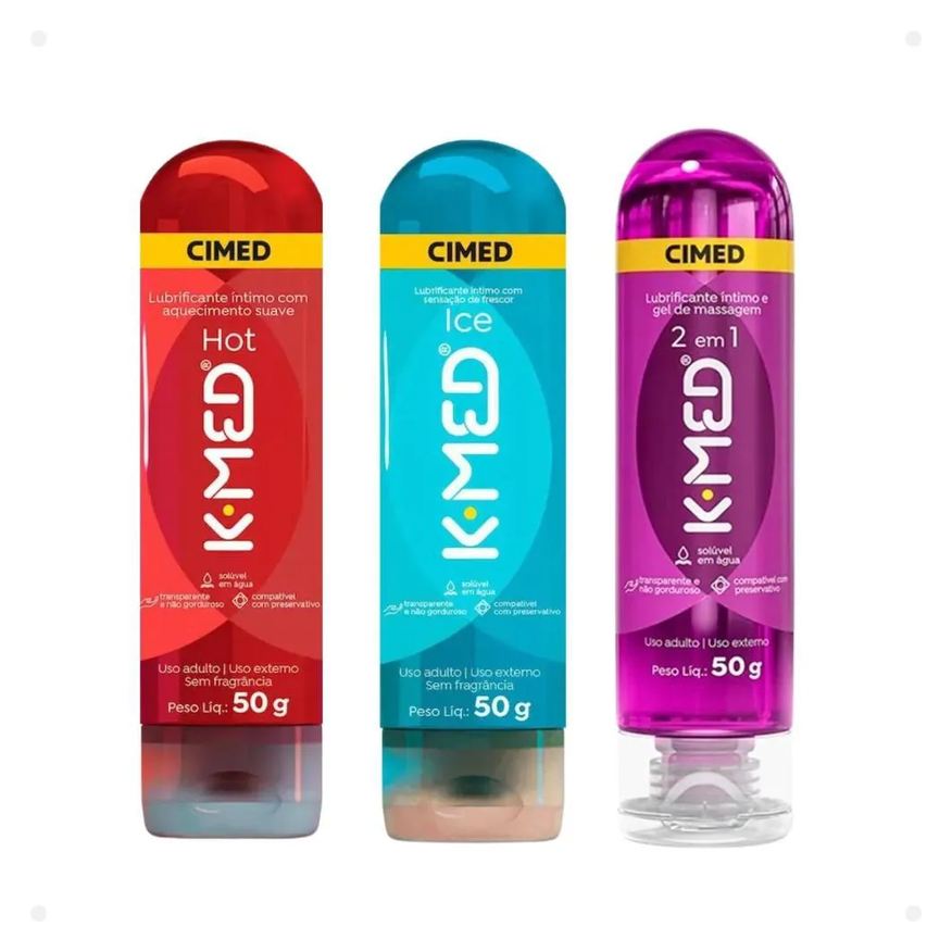 Cimed Kit K-med Lubrificantes Íntimo Trio: Hot, Ice e 2 em 1 50g