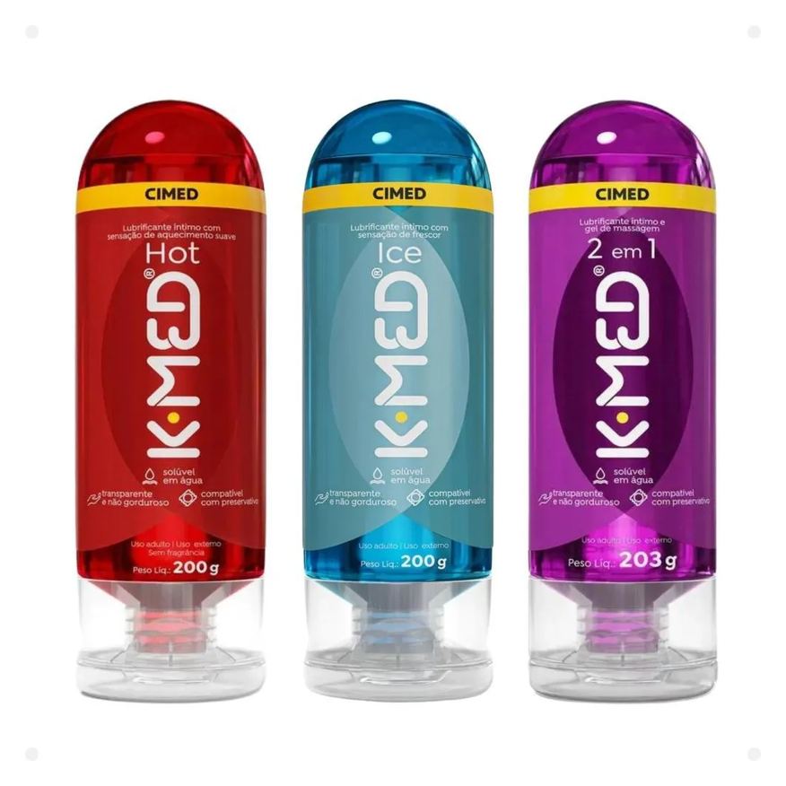 Cimed Kit K-med Lubrificantes Íntimo Trio: Hot, Ice e 2 em 1 200g
