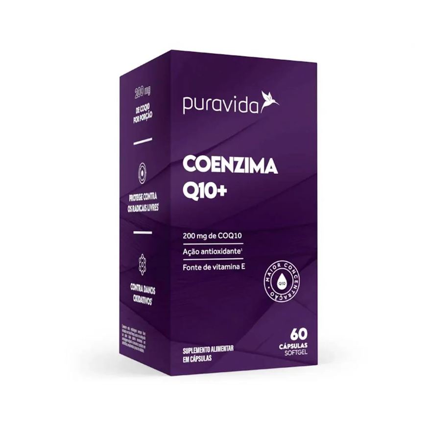 Puravida Coenzima Q10+ com Vitamina e 200mg - 60 Cápsulas