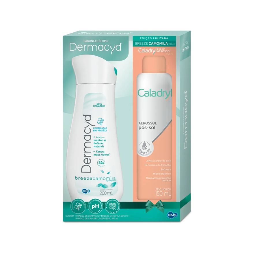 Dermacyd Kit Sabonete Líquido Íntimo Breeze Camomila 200ml + Aerossol Pós-Sol Caladryl 150ml