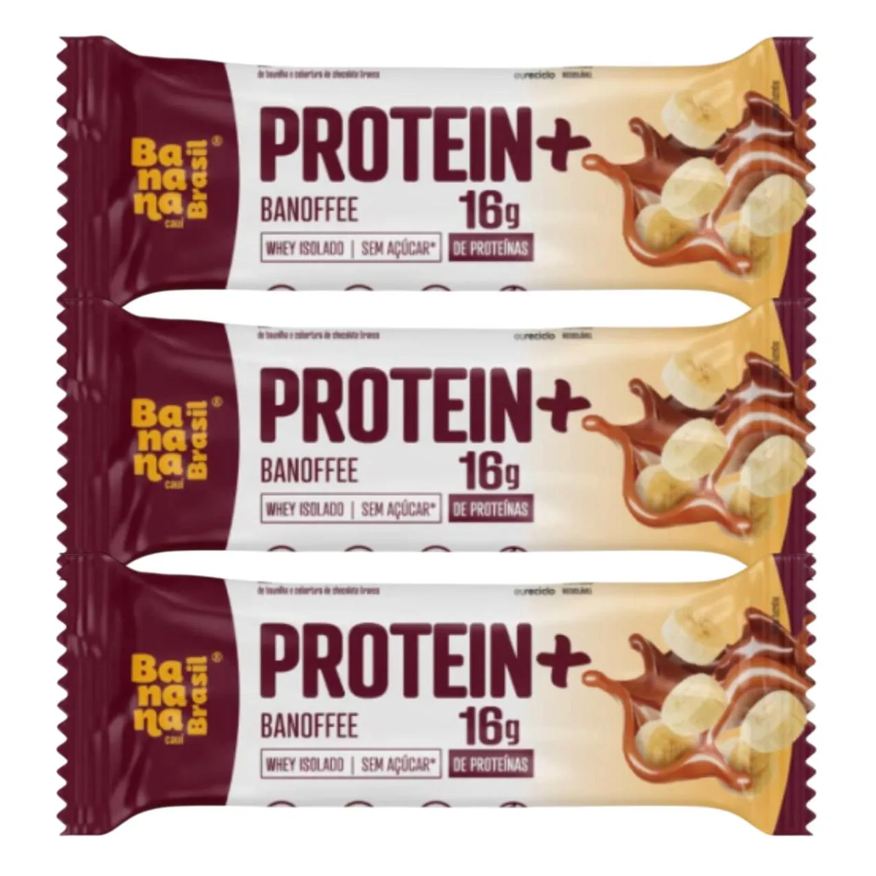 Banana Brasil Kit 3 Barra Protein + Sabor Banoffee 50g