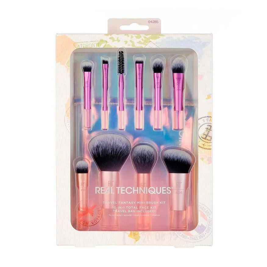 Real Techniques Kit - 10 Pincéis + Bolsa Travel Fantasy
