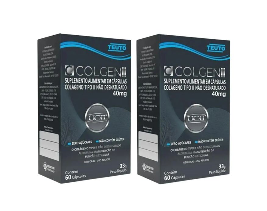 Teuto Kit 2 Colgen Colágeno Tp/2 Não Desnaturado 40mg 60 Cápsulas