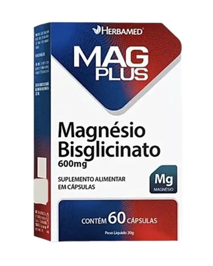 Herbamed Mag Plus Magnésio Bisglicinato 600mg 60 Cápsulas