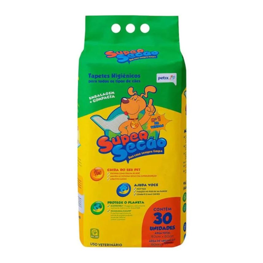 Higiênico Tapete Super Secão Petix 30Un 80X60Cm para Cães